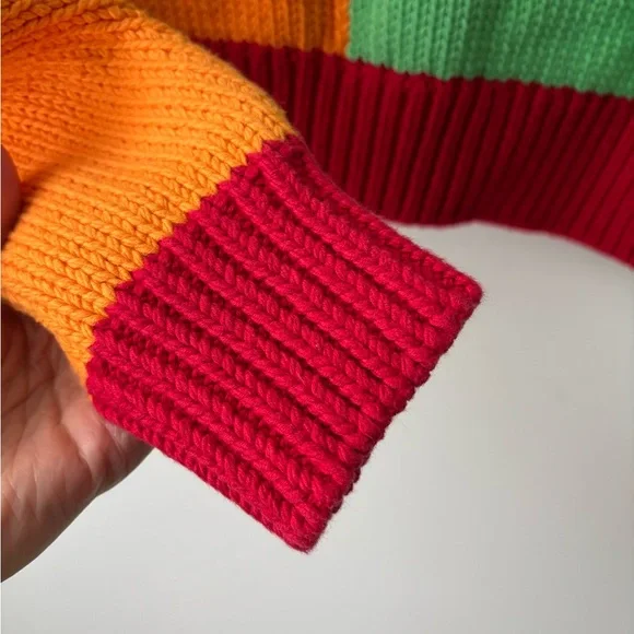 Zara Colorblock Cropped Cardigan Sweater Cottagecore Sun Moon Floral - Picture 11 of 11